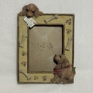 3D Dog Picture Photo Frame Red Irish Setter with Mail Paw Prints Sand Bones Gift